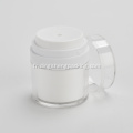 Jar sans air acrylique blanc et argenté à la crème cosmétique sans air